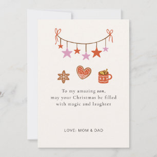 Son Christmas Card Cute Personalised