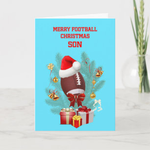 Son Christmas Football Holiday Card