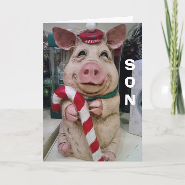 SON=CHRISTMAS PIGGY-NO MARKET-JUST CHRISTMAS WISH HOLIDAY CARD (Front)