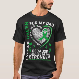 Son Daughter Green Ribbon Gifts Dad Cerebral T-Shirt