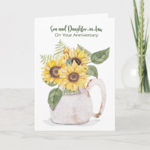 Son Daughter in Law Anniversary Sunflowers Card