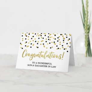 Son & Daughter In Law Congratulations Black Gold Card