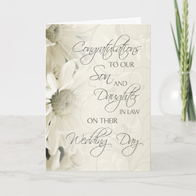Son & Daughter In Law Wedding Congratulations Card (Front)