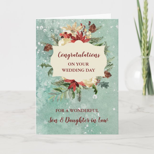 Son & Daughter in Law Wedding Day Congratulations Card (Front)