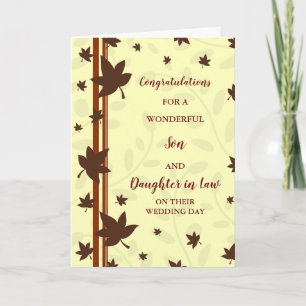 Son & Daughter in Law Wedding Day Congratulations Card