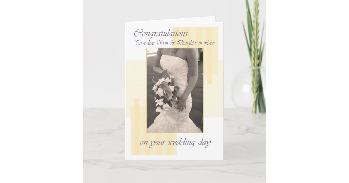 Son & Daughter in Law Wedding day cream congratula Card | Zazzle.co.uk