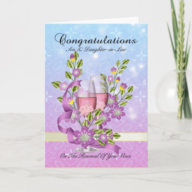 Son & Daughter-in-Law wedding vow renewal card (Front)