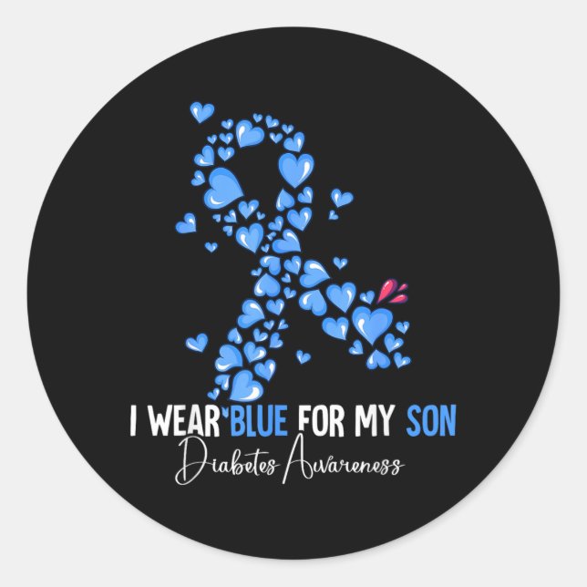 Son Diabetes Awareness Design Classic Round Sticker (Front)