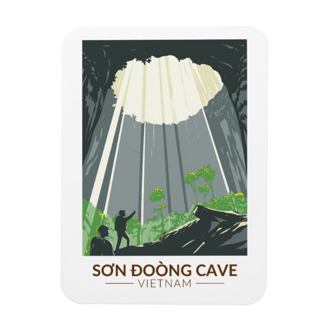 Son Doong Cave Vietnam Travel Art Vintage Magnet (Vertical)