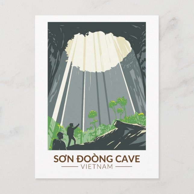 Son Doong Cave Vietnam Travel Art Vintage Postcard (Front)