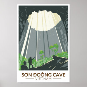 Son Doong Cave Vietnam Travel Art Vintage Poster