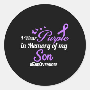 Son Drug Overdose Awareness Memory Classic Round Sticker