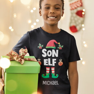 Son elf family matching christmas outfit name T-Shirt