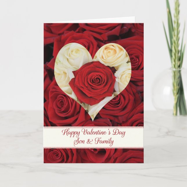 Son & Family   Happy Valentine's Day Roses Holiday Card (Front)