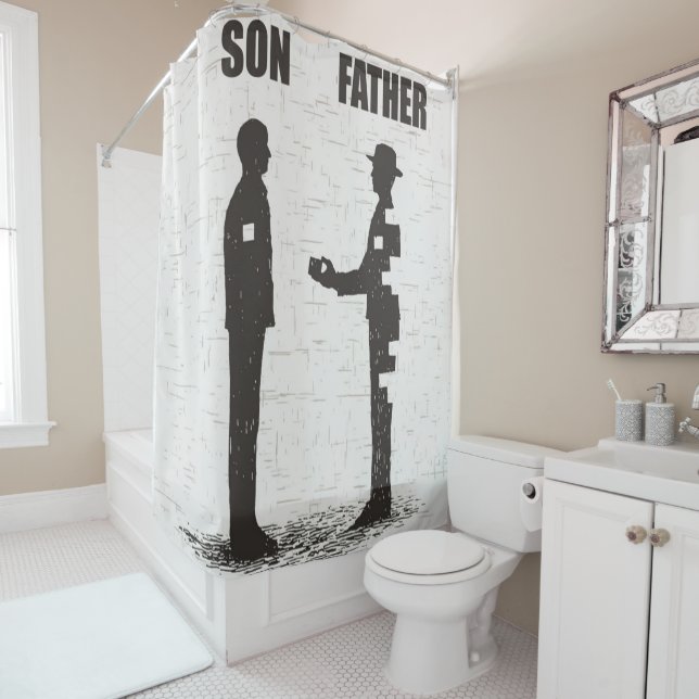 Son Father | Gift For Father From Son, Best Dad Shower Curtain (In Situ)