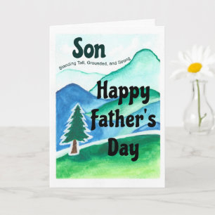 Son Father's Day Standing Tall Grounded and Strong Card