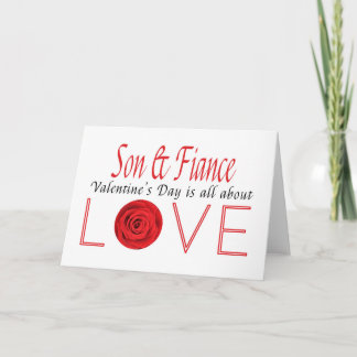 Son & Fiance  Happy Valentine's Day Roses Holiday Card