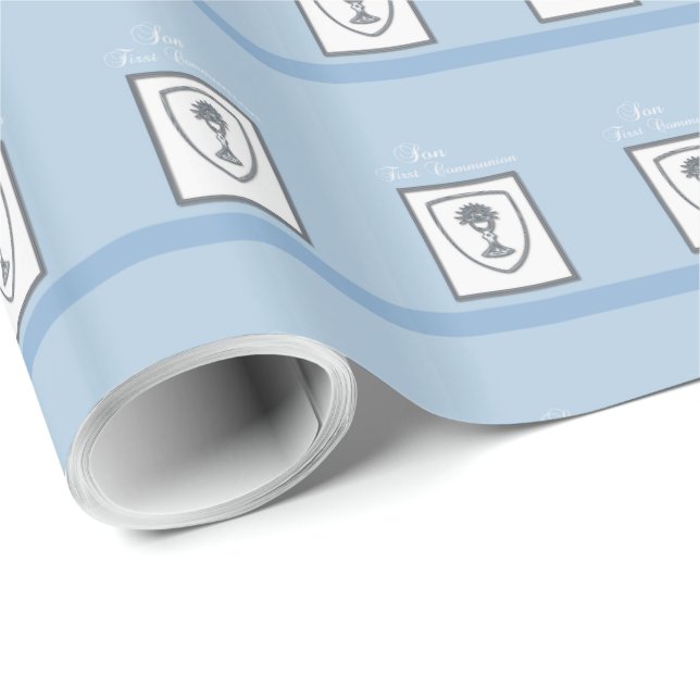 Son, First Communion Silver Chalice Wrapping Paper (Roll Corner)