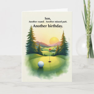 Son Funny Golf Birthday Missed Putt Humour Card