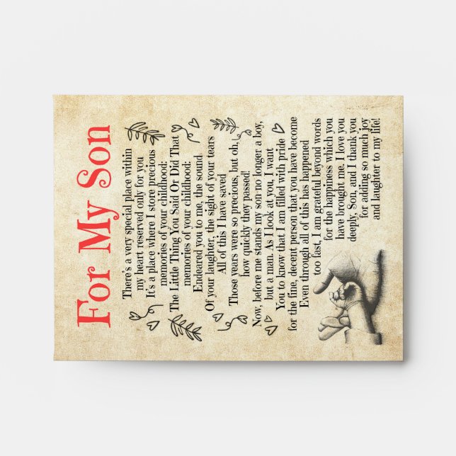 Son Gift | For My Son Thank You For Adding So Much Envelope (Front)