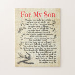 Son Gift | For My Son Thank You For Adding So Much Jigsaw Puzzle<br><div class="desc">Son Gift | For My Son Thank You For Adding So Much Joy And Laughter To My Life</div>