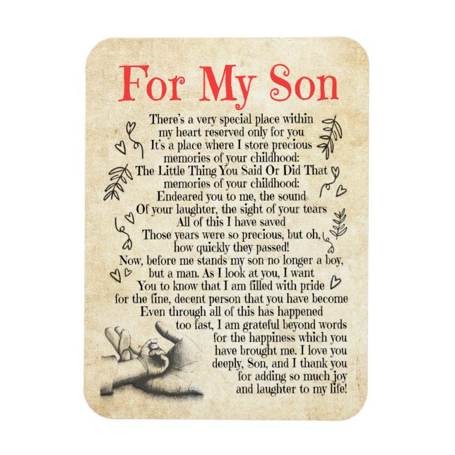 Son Gift | For My Son Thank You For Adding So Much Magnet (Vertical)