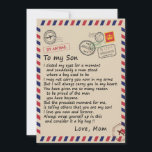 Son Gift | Letter To My Son Love From Mum Holiday Card<br><div class="desc">Son Gift | To My Son Always Wrap Yourself Up In This And Consider It A Big Hug Love From Mum</div>