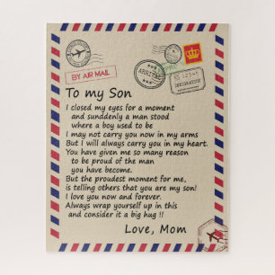 Son Gift Letter To My Son Love From Mum Jigsaw Puzzle