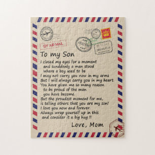 Son Gift   Letter To My Son Love From Mum Jigsaw Puzzle