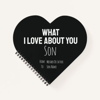 Son Gifts For Him Boy Modern Cute Black DIY Notebook