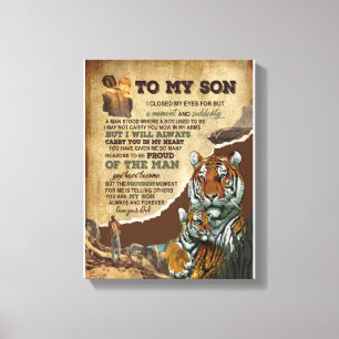Son Gifts   Letter To My Son Love From Dad Canvas Print