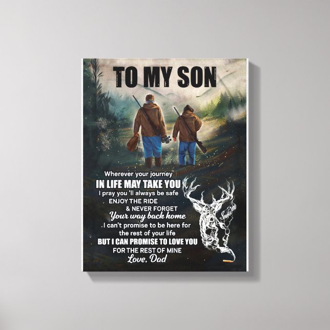 Son Gifts | Letter To My Son Love From Dad Canvas Print (Front)