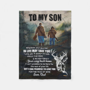 Son Gifts   Letter To My Son Love From Dad Fleece Blanket