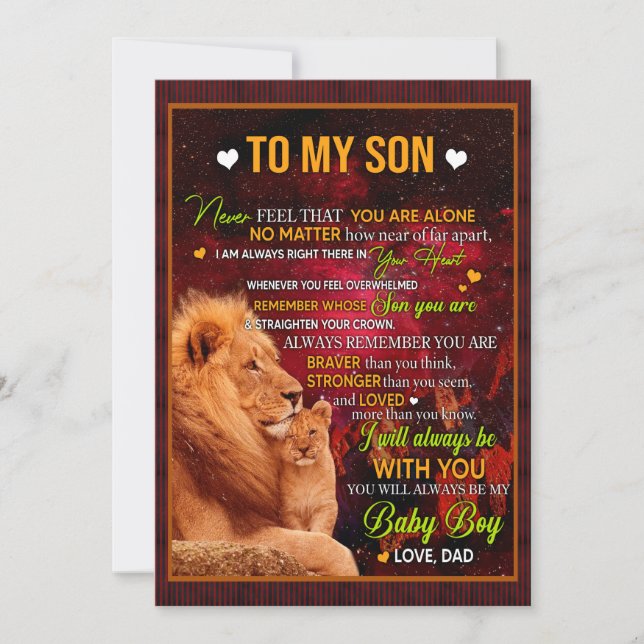Son Gifts | Letter To My Son Love From Dad Holiday Card (Front)