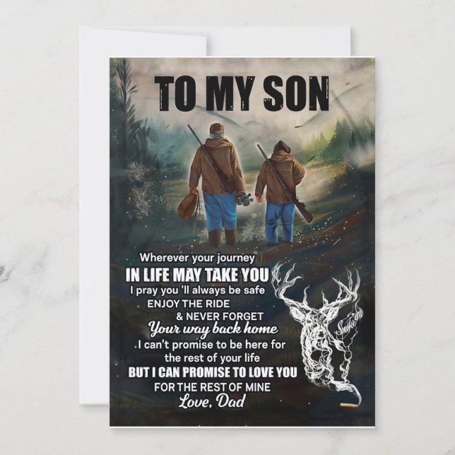 Son Gifts | Letter To My Son Love From Dad Invitation (Front)