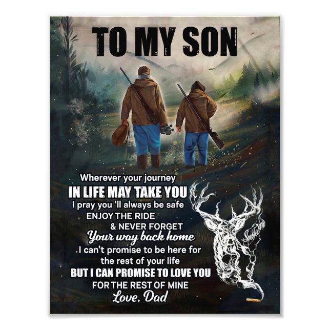 Son Gifts | Letter To My Son Love From Dad Photo Print (Front)