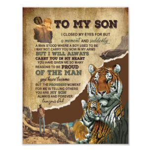 Son Gifts   Letter To My Son Love From Dad Photo Print