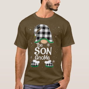 Son Gnome Buffalo Plaid Matching Family Christmas T-Shirt