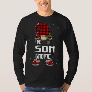 Son Gnome Buffalo Plaid Matching Family Christmas T-Shirt