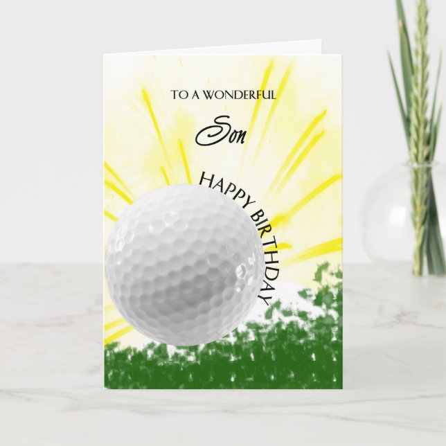 Son Golfer Birthday Card (Front)