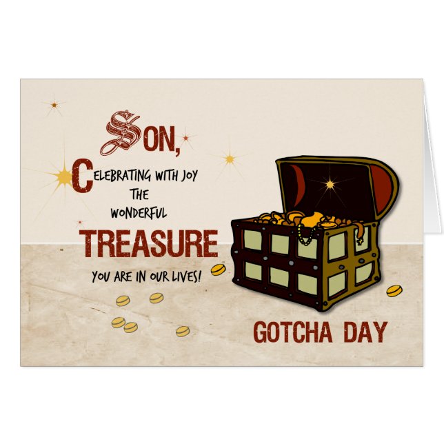 Son Gotcha Day with Pirate Treasure (Front Horizontal)