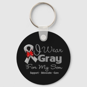 Son - Grey Ribbon Awareness Key Ring