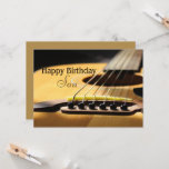 Son Happy Birthday Acoustic Guitar  Card<br><div class="desc">A great photo of an acoustic guitar,  for a son of any age. Change the background colour on back,  and don't forget to add your own text! It's easy to customise. Any questions? Just ask! Cherie's Art(c)2022</div>