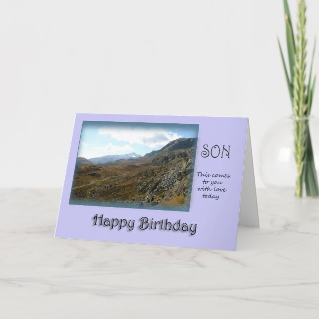 Son Happy Birthday - Mountain top Card (Front)