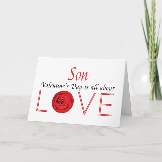 Son  Happy Valentine's Day Roses Holiday Card (Front)