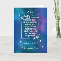 Son High School Graduation Quote with Watercolor