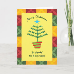 Son & His Fiancee Primsy Christmas Holiday Card