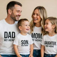 Son His Hero Shirt Matching Dad and Son Outfit