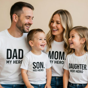 Son His Hero Shirt Matching Dad and Son Outfit 
