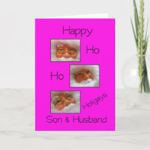 son & husband happy ho ho holigays gay x-mas card